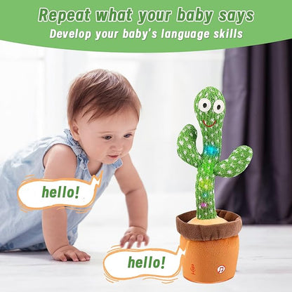 Dancing Talking Cactus Baby Toys 6-12 Months Singing Cactus Baby Toy Mimicking Toy Repeats What You Say