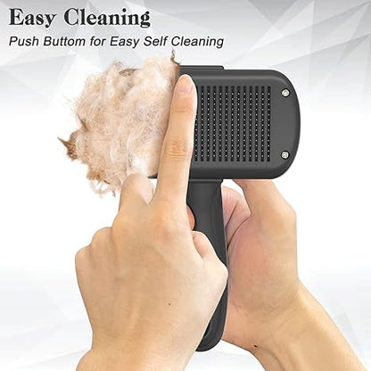 Self Cleaning Shedding Brush Skin Friendly Grooming Tool for Dogs Cats and Puppies