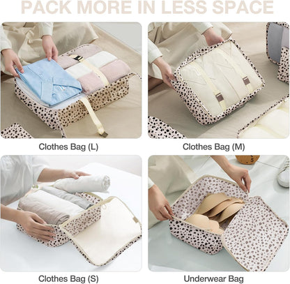 8 Set Packing Cubes for Suitcases, Packing Cube with Shoe Cosmetics Clothing and Accessories Bags Packing Cubes