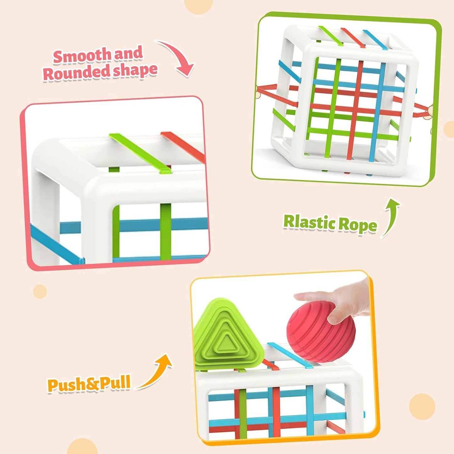 Montessori Toys for 1 Year Old, 6 Pc Multi Sensory Shape Toddler Developmental Learning Birthday Gifts