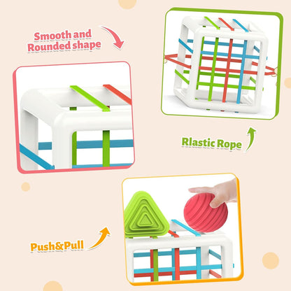 Montessori Toys for 1 Year Old, 6 Pc Multi Sensory Shape Toddler Developmental Learning Birthday Gifts
