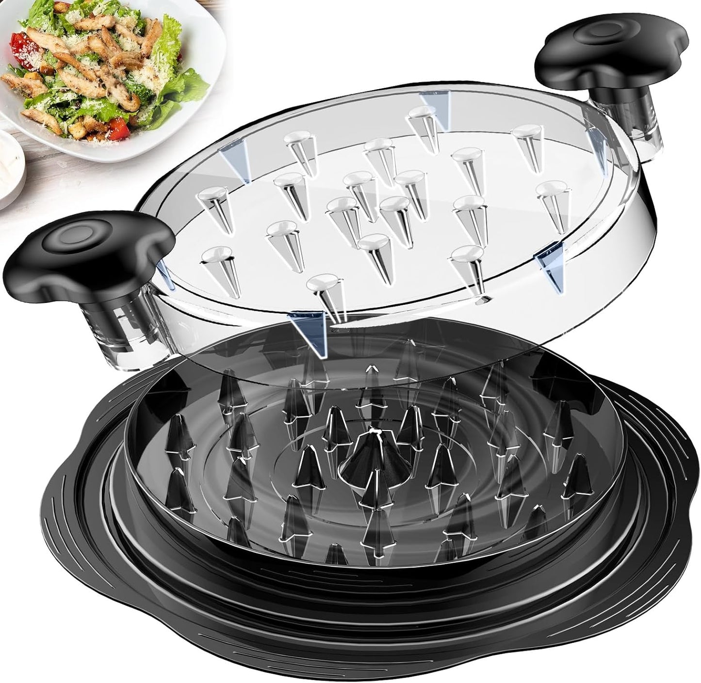 Chicken Shredder Large Chicken Breast Shredder Tool Twist with Brush&Fork Visible Meat Shredder Machine