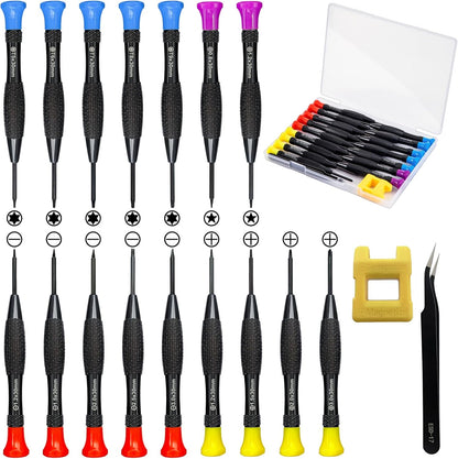 18PCS Mini Precision Screwdriver Set With Case Lengnoyp Magnetic Small Flathead Phillips Pentalobe