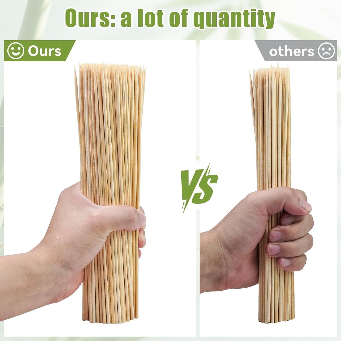 200PCS 8 inch Bamboo Skewers for BBQ Appetizer Fruit Cocktail Kabob Chocolate Fountain Grilling