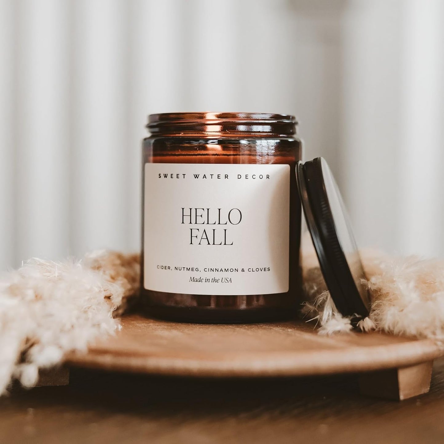 Hello Fall Soy Candles - Fall Candle with Hot Cider, Cinnamon, Cloves, and Nutmeg Scent for Home