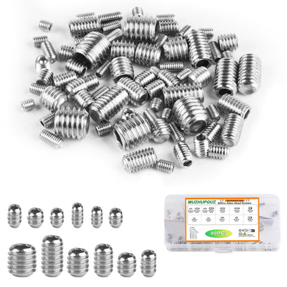 80 pcs Set Screws Set Screws Assortment Kit Grub Screws M3 M4 M5 M6 M8 for Home Repair Repair Furniture Electronic Product