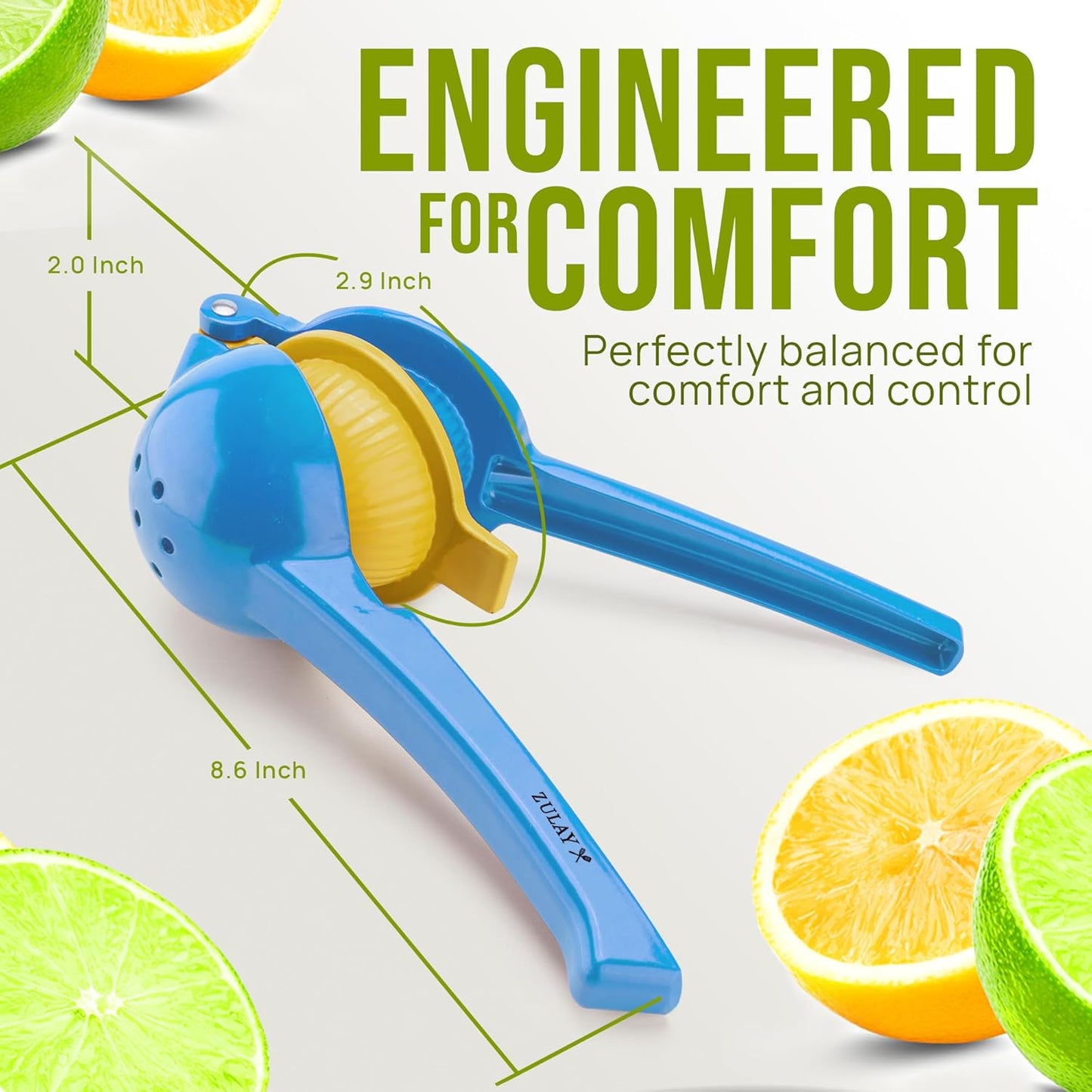 Kitchen Metal 2-in-1 Lemon Squeezer Sturdy Max Extraction Hand Juicer Lemon Squeezer Gets Every Last Drop