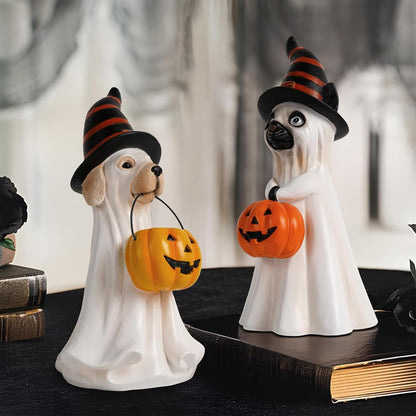 Ghost Figurine Sculpted Hand-Painted Dog Figurine Gift Ghost Figurines for Home Office Desk Decor