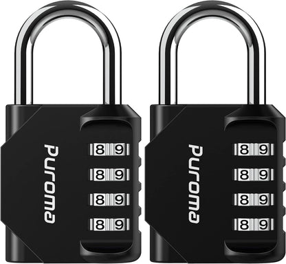 2 Pack Combination Lock for Locker 4 Digit Outdoor Waterproof Padlock for School Gym Sports Fence, Toolbox