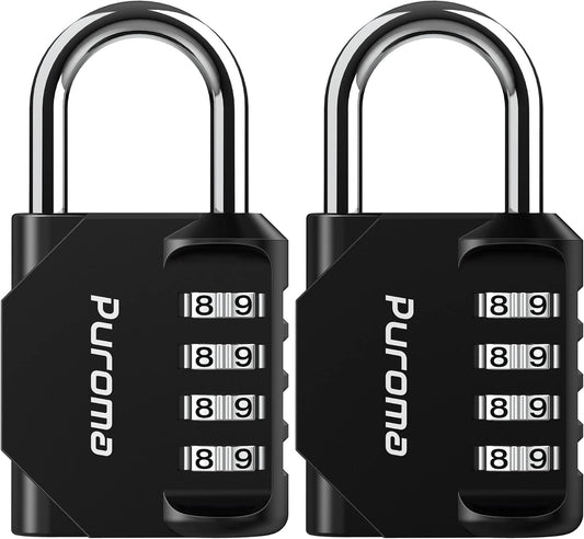 2 Pack Combination Lock for Locker 4 Digit Outdoor Waterproof Padlock for School Gym Sports Fence, Toolbox