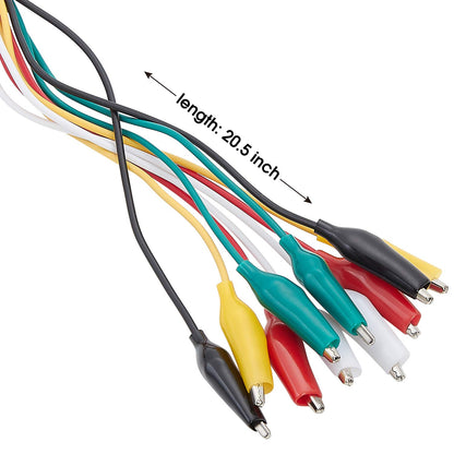 10 Pieces and 5 Colors Test Lead Set & Alligator Clips 20.5 inches 22 AWG Copper Wire The Clips soldered