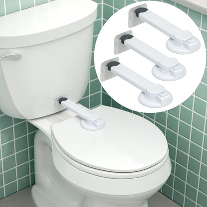 3 Pack Ideal Baby Proof Toilet Lid Lock with Arm No Tools Needed Easy Installation with 3M Adhesive