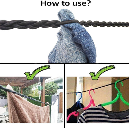 Clothes Drying Rope Portable Travel Clothesline for Indoor Outdoor Laundry Windproof Clothes Line