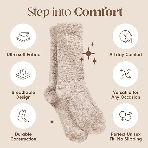 Warm & Cozy Ultra Luxe Cloud Sock for Women & Men  Super Soft Luxurious Fabric