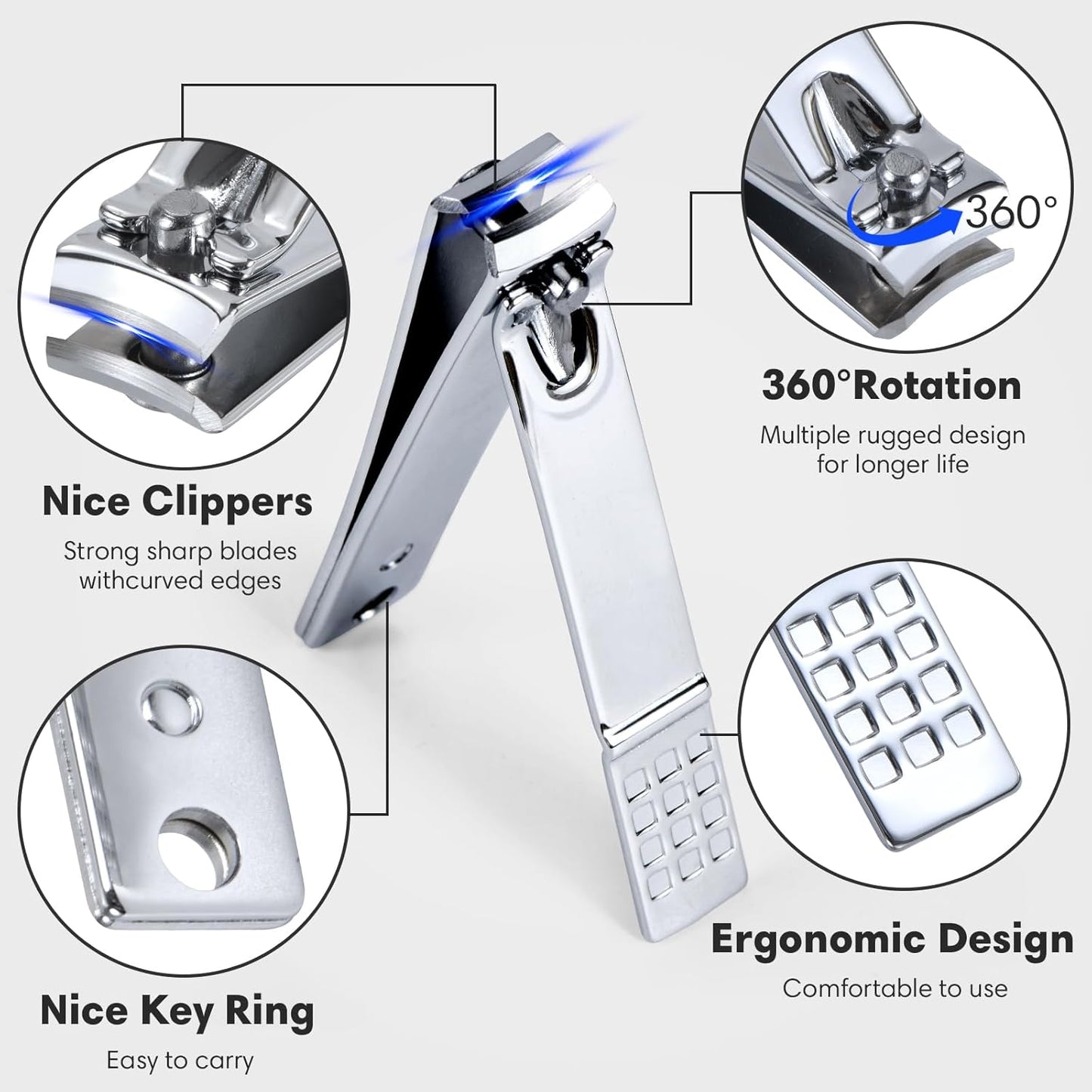 Fingernail and Toenail Clipper Cutters for Men and Women Professional Manicure Pedicure Grooming Kit
