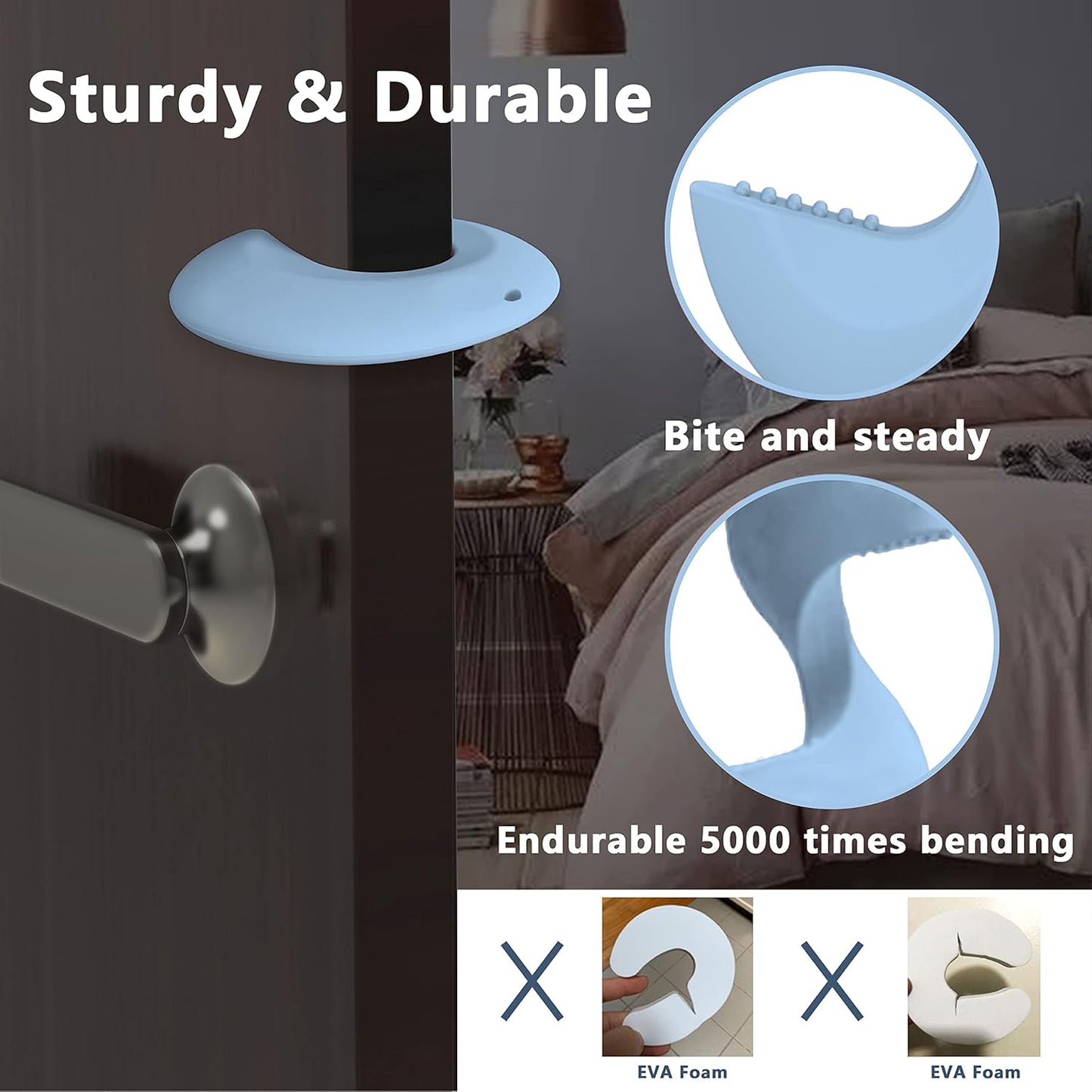4 Pack Door Pinch Guard and Door Slam Stopper Durable Silicone Door Finger Pinch Guard Prevents Slamming