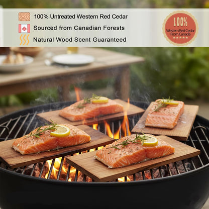 9 Pack Western Red Cedar Planks for Grilling Salmon 7"x3.7" Grilling Planks, BBQ Accessories