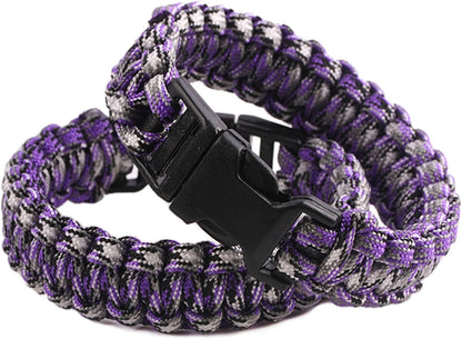 Pack of 2 Paracord Wristband for Outdoor Sport Tactical Survival Parachute Bracelet Essential for Hiking