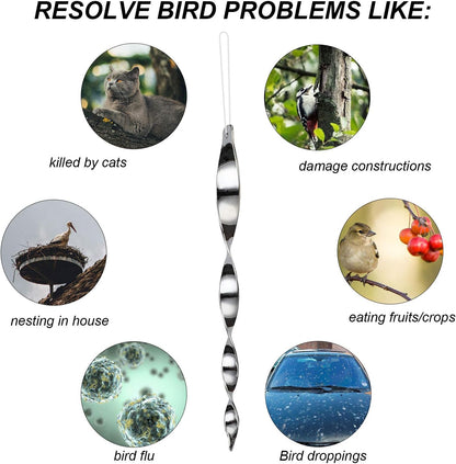 Woodpecker Bird Scare Devices Reflective Scare Rods Control Device to Keep Birds Away from Patio Pool