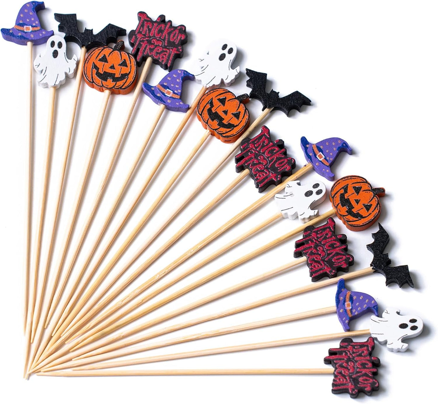 4.7 Inch 100pcs Bamboo Fancy Skewers Toothpicks for Appetizers Food Drink Fruit Sandwich