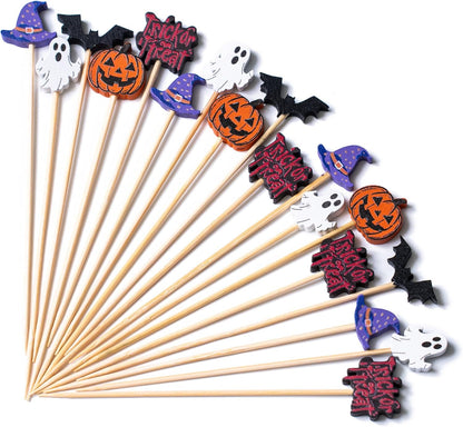 4.7 Inch 100pcs Bamboo Fancy Skewers Toothpicks for Appetizers Food Drink Fruit Sandwich