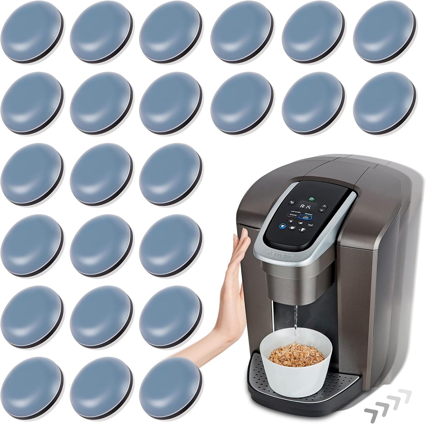 24 PCS Self-Adhesive Small Kitchen Finds Appliance Slider Hacks Easy to MovIing & Space
