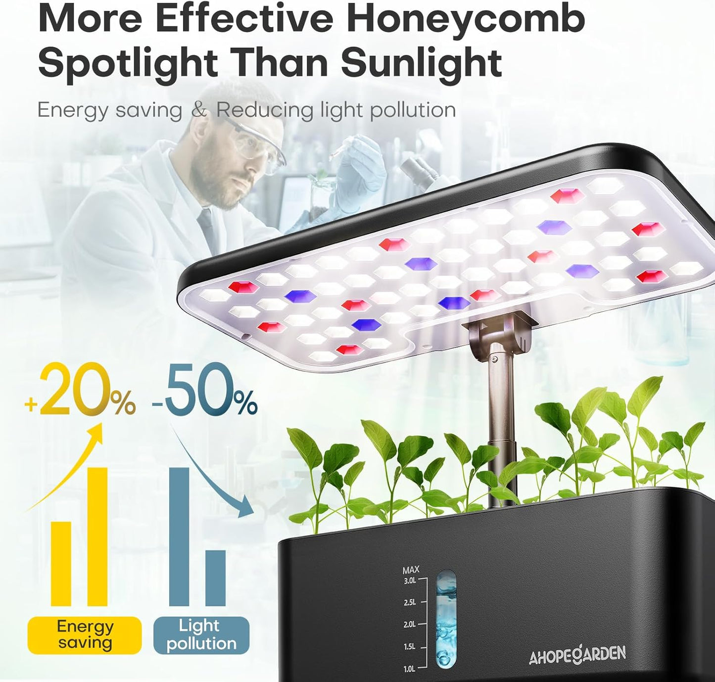 10 Pods Plant Germination Kit Herb Vegetable Growth Lamp Countertop with LED Grow Light
