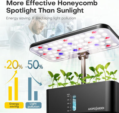 10 Pods Plant Germination Kit Herb Vegetable Growth Lamp Countertop with LED Grow Light