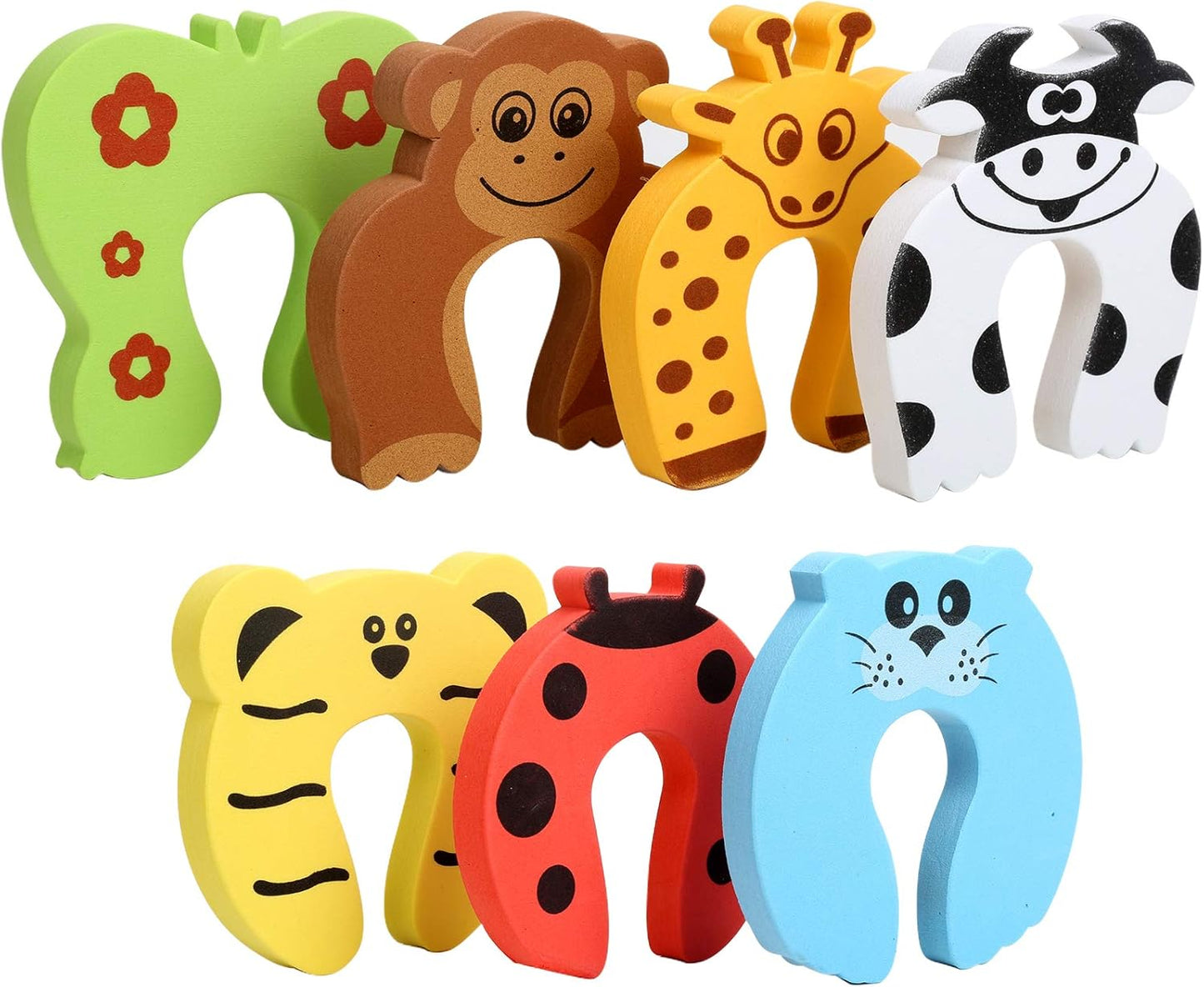 7Pcs Baby Proofing Corner Protector Baby Cartoon Animal Door Stop Soft Foam Cushion Baby Finger