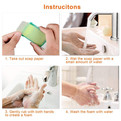 Hand Washing Soap Sheets for Outdoor Travel Portable Camping Hand Soap Hiking Washing Hand Bath