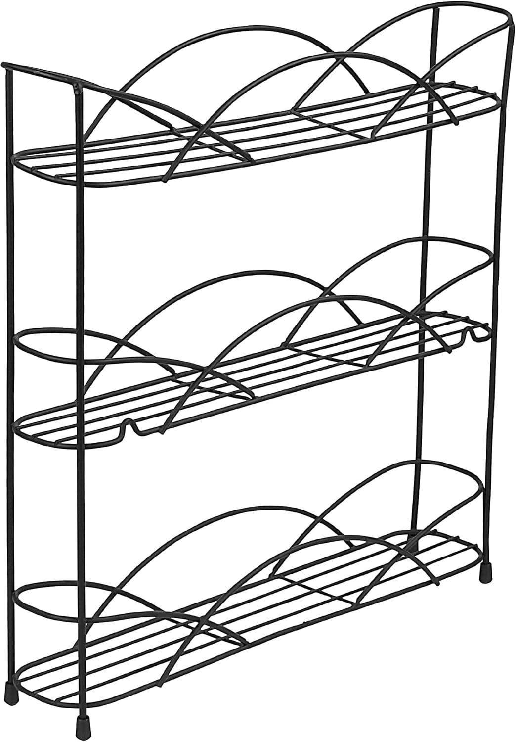 3 Tier Spice Rack Organizer Black Countertop Wire Shelf Spice Rack for Modern Kitchen Pantry Cabinet