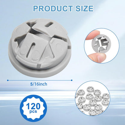 120 PCS 3/8-1/2 Inch Non Metallic Button Push-in Bulk Connector Cable Connectors Electrical Conduit Fittings