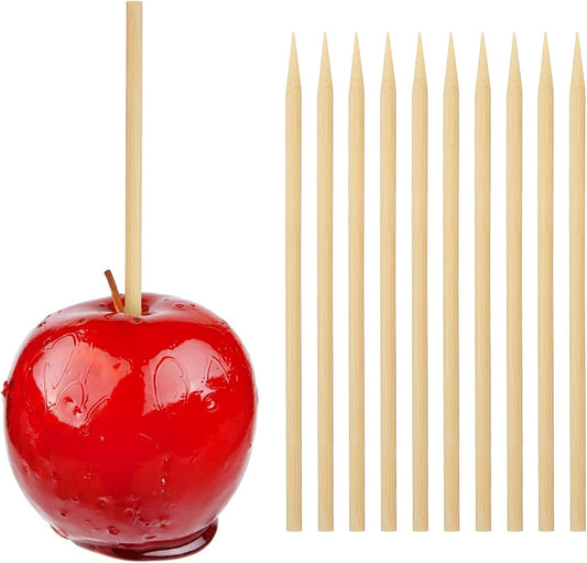 Wooden Candy Apple Sticks 5 mm 7 inch Birch Caramel Apple Cotton Sticks Semi Pointed Lollipop Skewer