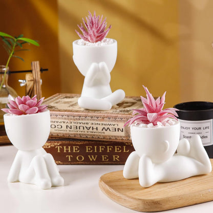 3 Pcs Fake Succulents Plants Artificial Pink Room Office Desk Decor for Women