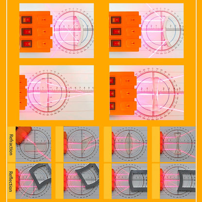 Optics Experiment Set Prisms Convex Lens Triple Laser Refraction School Light Refraction Reflection Learning