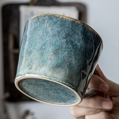 12 oz Tea Cup with Handle Vintage Coffee Cup for Office and Home, Dishwasher and Microwave Safe