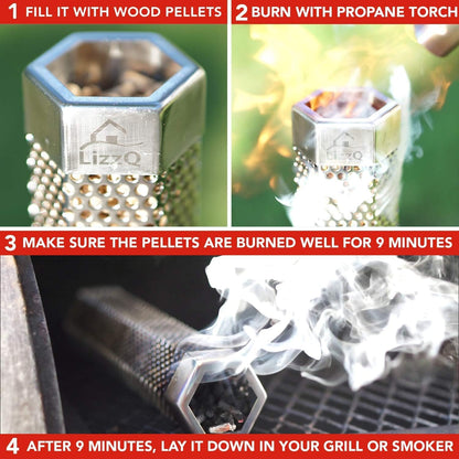 Smoker Tube 12" (Set of 2) - 5 Hours of Billowing Smoke, Hot or Cold Smoking, for Any Grill or Smoker