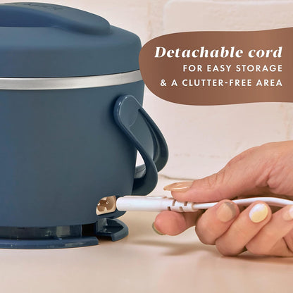 20 Ounce Electric Lunch Box Portable Food Warmer Faded Blue Perfect for Travel Car