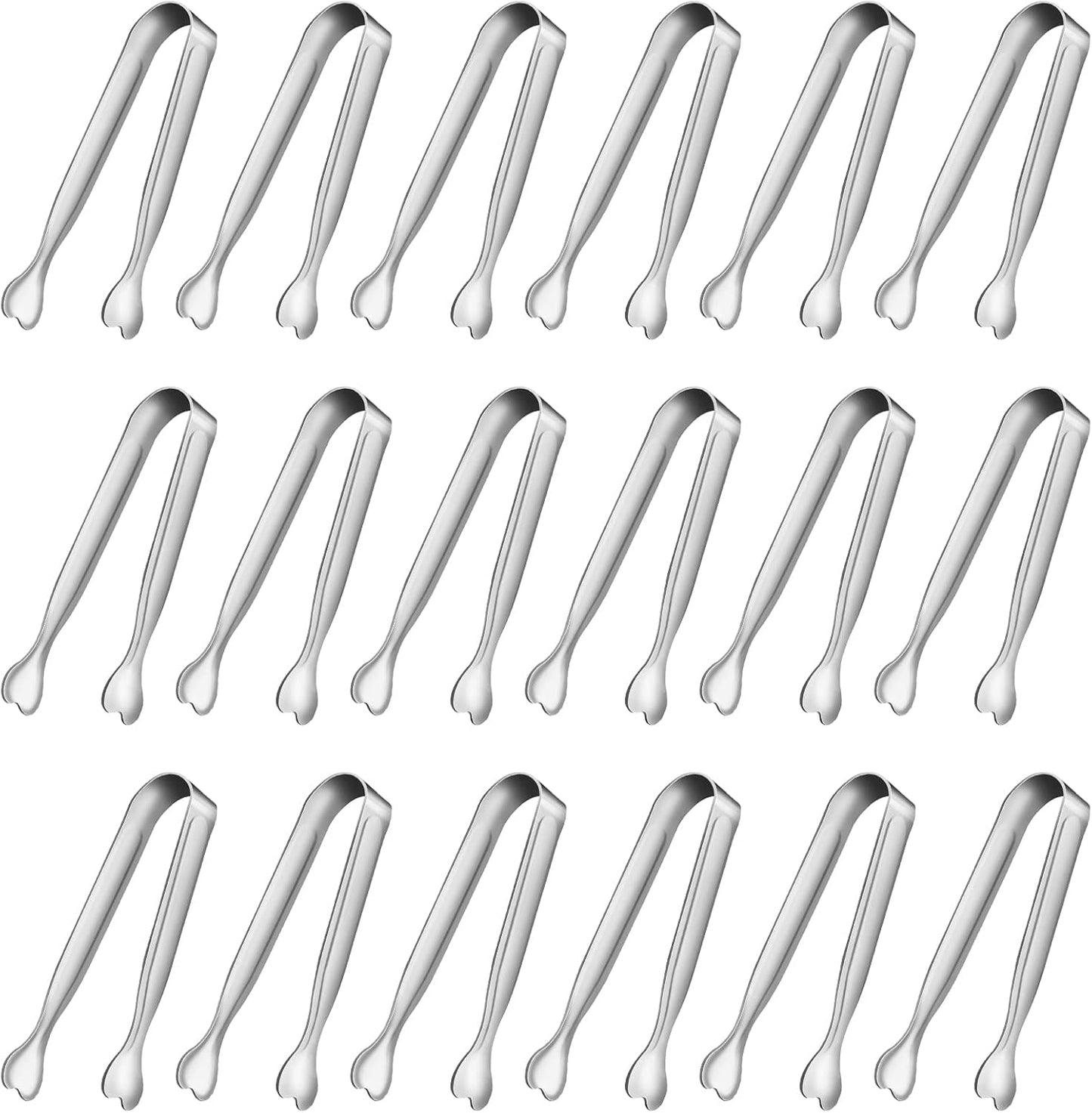 18-Packs Stainless Steel Sugar Tongs 4.3inch Ice Tongs Kitchen Appetizers Tongs for Coffee Bar