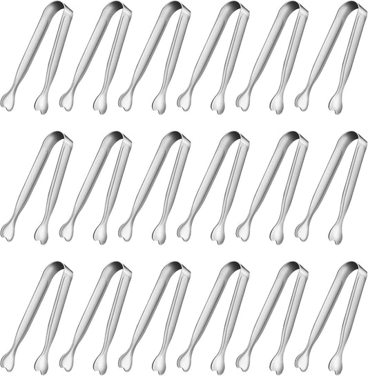 18-Packs Stainless Steel Sugar Tongs 4.3inch Ice Tongs Kitchen Appetizers Tongs for Coffee Bar