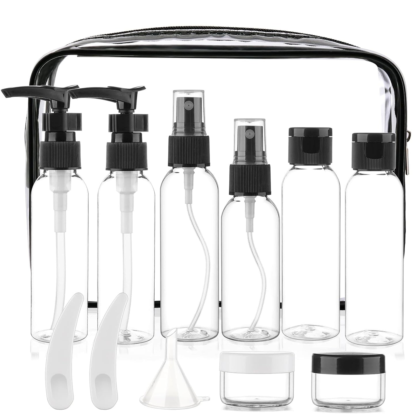 13 Pack 2oz TSA Approved Toiletry Bottles Leak Proof Travel Kit for Women Men TSA Clear Toiletry