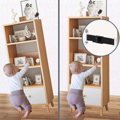 2 Sets for Baby Proofing Removable Anti Tip Furniture Anchors Adjustable Furniture Wall Anchor Earthquake Straps