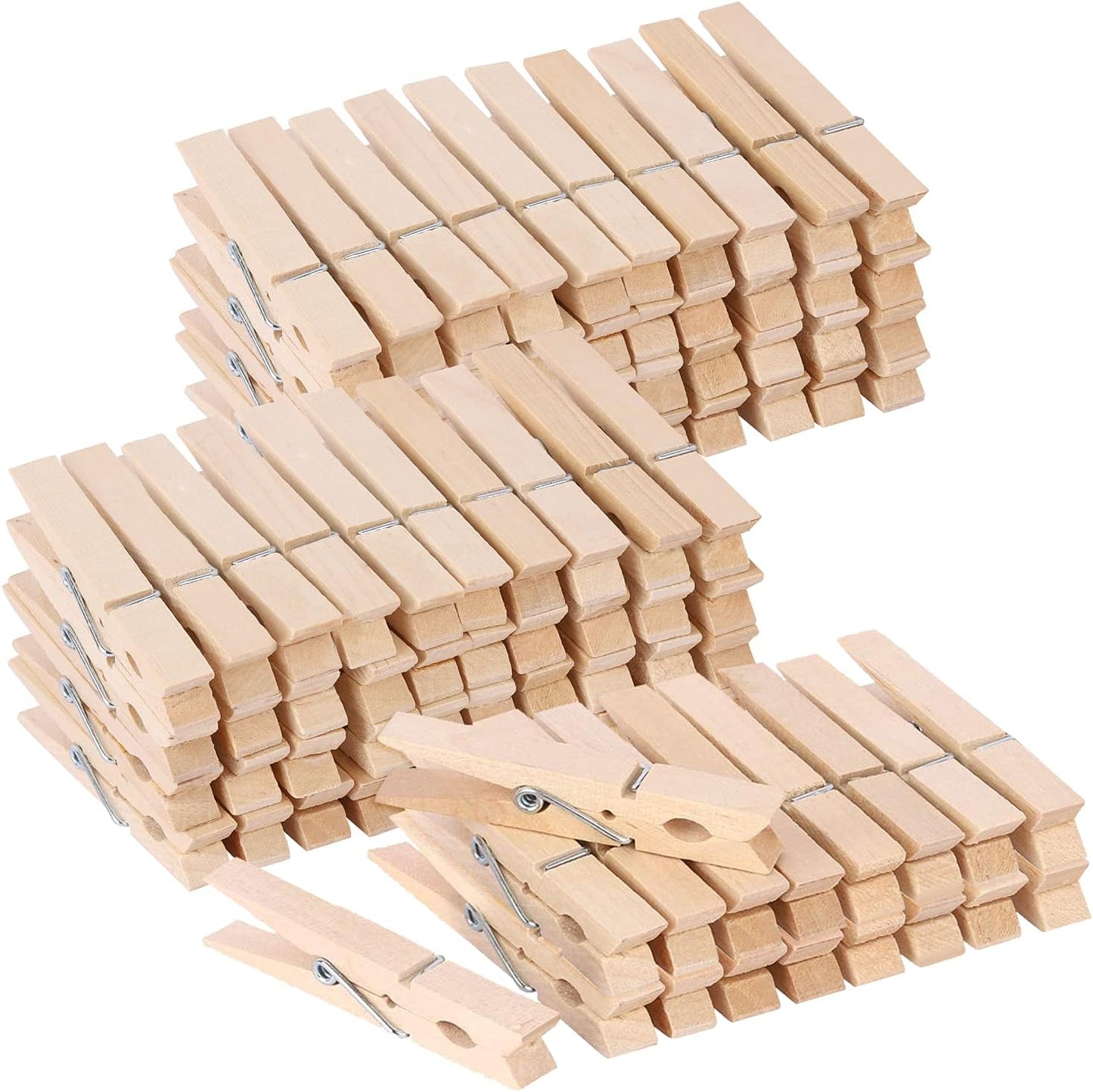 100pcs Clothes Pins Wooden Clothespins 3inch Heavy Duty Wood Clips for Hanging Clothes