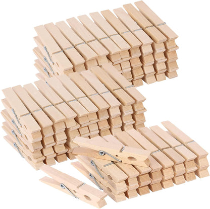 100pcs Clothes Pins Wooden Clothespins 3inch Heavy Duty Wood Clips for Hanging Clothes