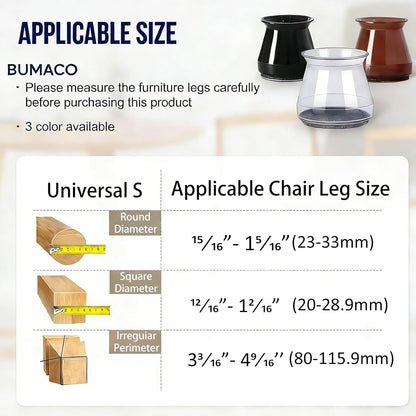 40Pcs Chair Leg Floor Protectors Chair Leg Protectors for Hardwood Floors Silicone Pads