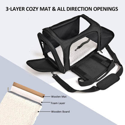 Cat Carriers Dog Carrier Pet Carrier for Small  Medium Cats Dogs Puppies (Up To 15lbs) TSA Airline Approved