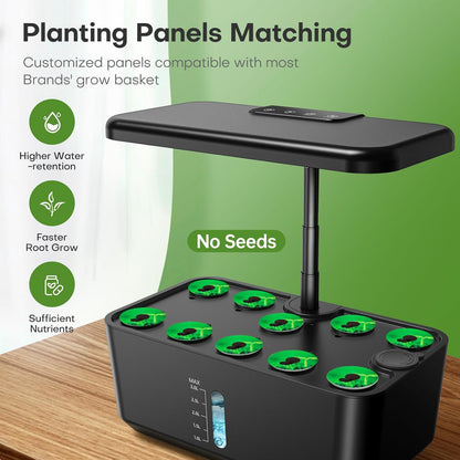 10 Pods Plant Germination Kit Herb Vegetable Growth Lamp Countertop with LED Grow Light