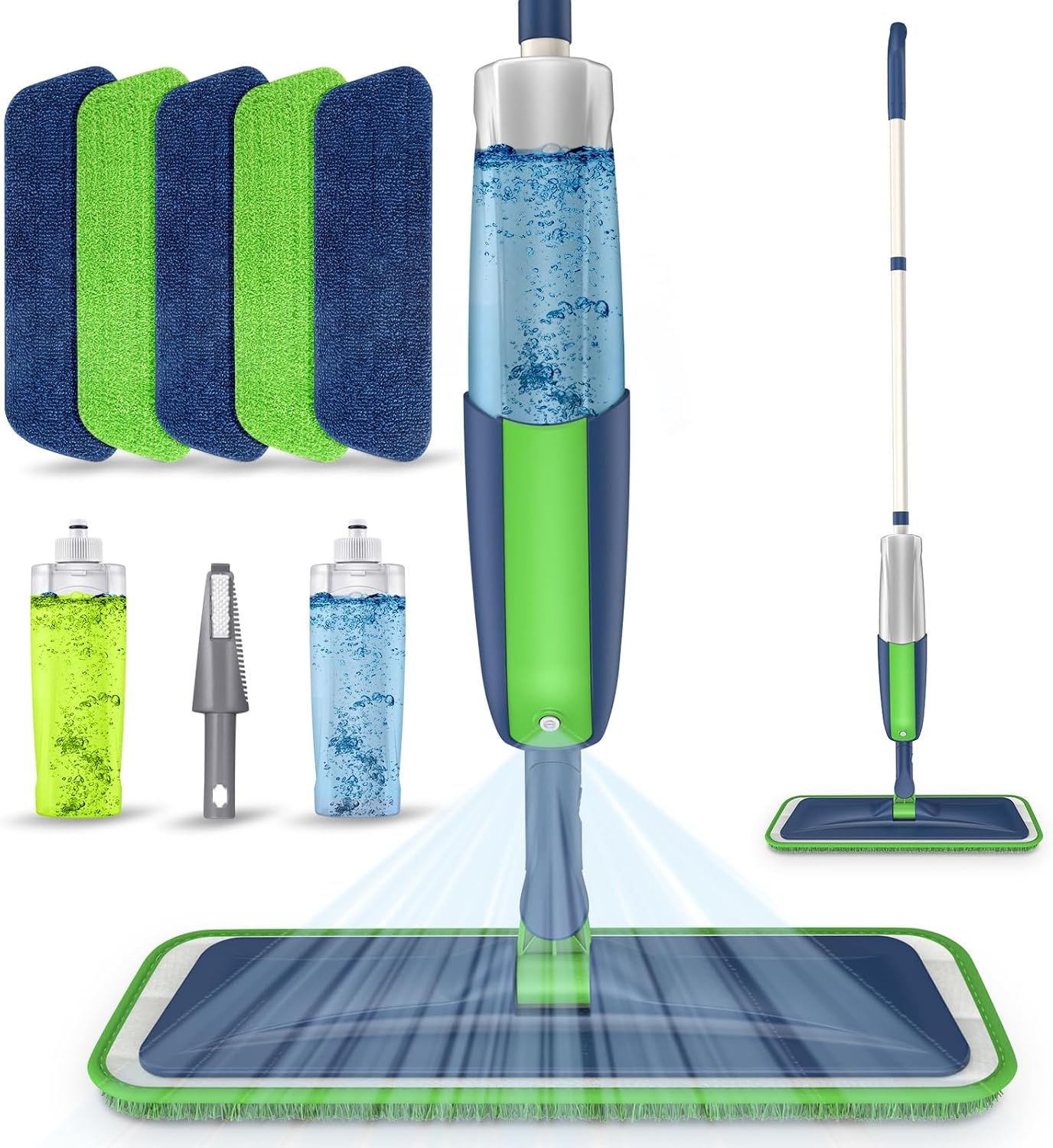 Spray Wet Mops for Hardwood Floor Cleaning Floor Mop with 5 Washable Pads for Swiffer Powermop