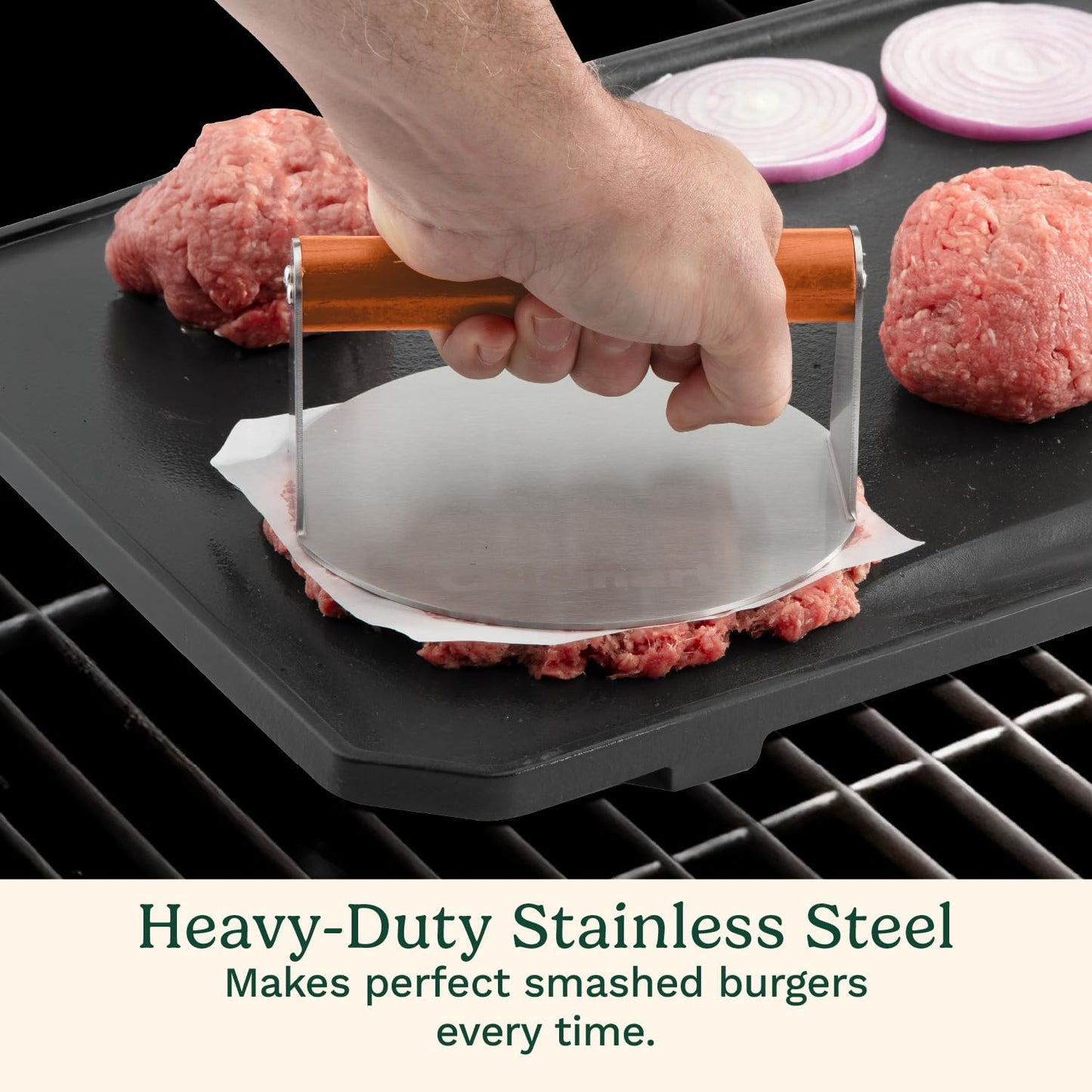 Stainless Steel Smashed Burger Press Juicy and Crispy Burgers for BBQs Cookouts