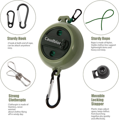 Portable Travel Clothesline Cord Caudblor Adjustable 33ft Camping Clothes line Laundry Drying Rope for Hotel Trip